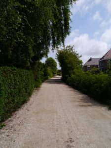 One of very few cycle paths with a loose gravel surface, very rare in The Netherlands