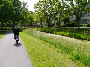 The other half riding along one of the canal-side cycle routes
