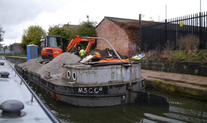 Workmen working on the new path