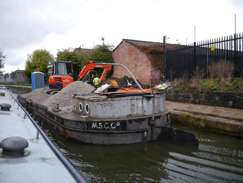 Workmen working on the new path