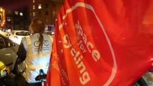 Waiting to turn onto Albion Street