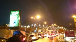 Stuck in traffic on Albion Street