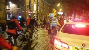 Queuing to turn onto Portland Street