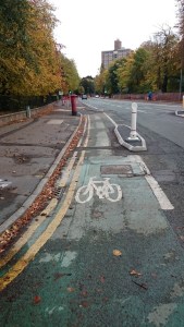Southbound, outside Platt Fields Park