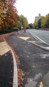 Southbound, outside Platt Fields Park