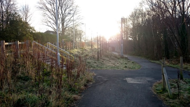 Fork in the route just after East Didsbury