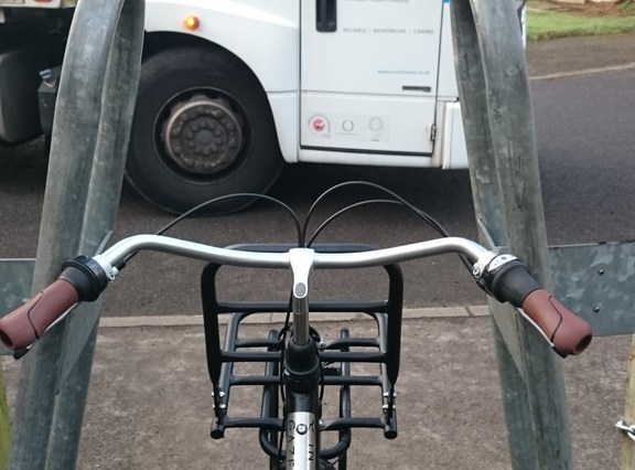 Barrier #1 - Negotiating barrier while a friendly bin man watches on