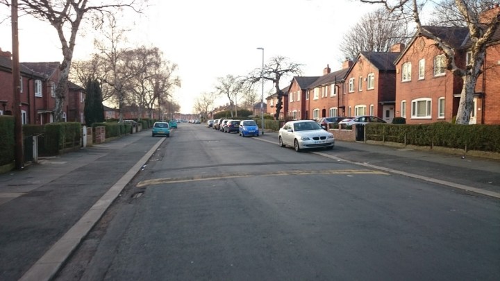 Wide road, but lots of pavement parking