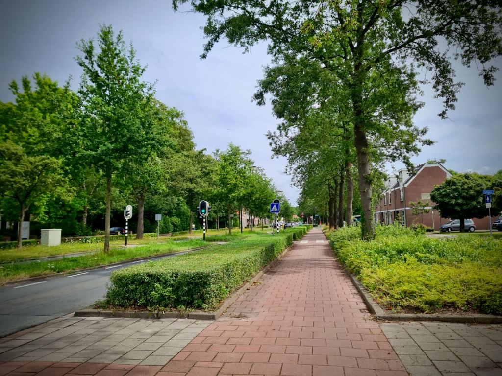 Paved cycle path, these can quite often be bumpy and are not so often used nowadays
