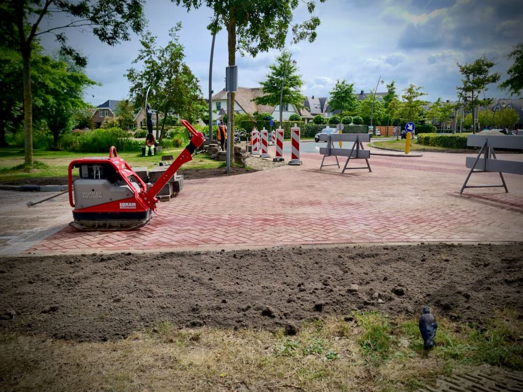 Construction work at a junction