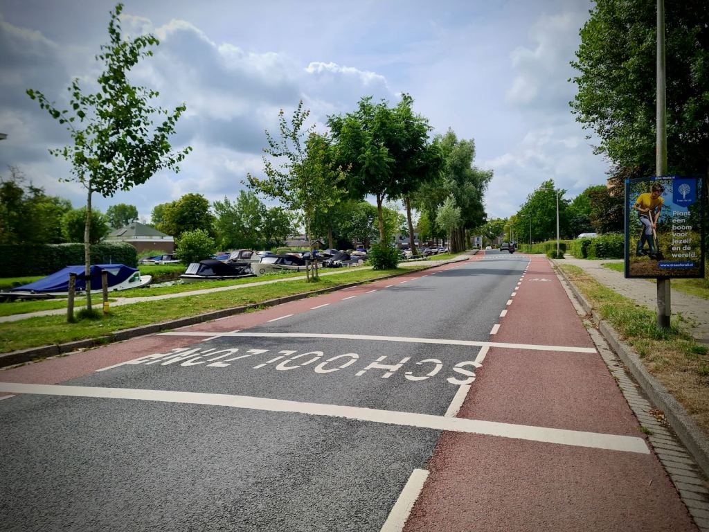 Painted lanes on one of the streets, I'm still not convinced by these