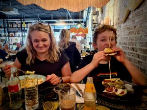 Enjoying lunch at Proeflokaal Mimi