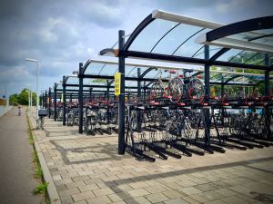 Ample cycle parking at Voorschoten Station