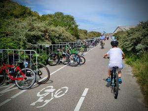 Arriving at Wassenaarse Slag, additional overspill cycle parking