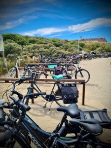 The main cycle parking, which usually fills up quickly on busy days