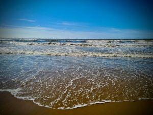 View out to sea, lots of boats in the distance