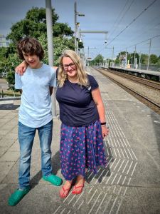The other two waiting for the train at Voorburg 't Loo Station