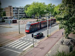 A tram on Monseigneur van Steelaan