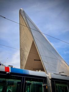 Tram passing Rotterdam Centraal Station