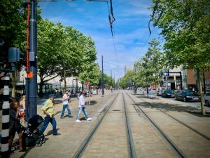 On the tram, on Coolsingel