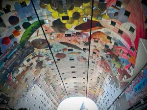 The ceiling inside the Markthal, Rotterdam