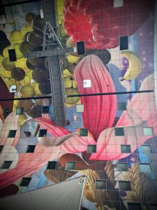 The ceiling inside the Markthal, Rotterdam