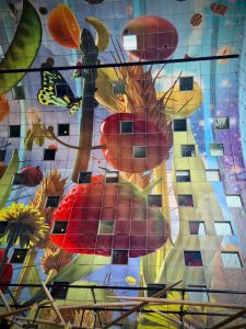 The ceiling inside the Markthal, Rotterdam