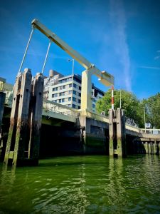 Lifting bridge as we move to Buizengat