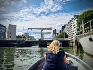 Approaching a lifting bridge as we return to Boerengat