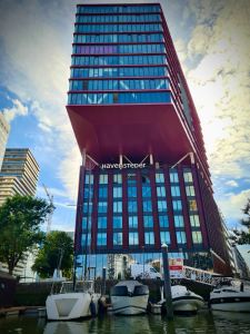 Looking up at the Havensteder building