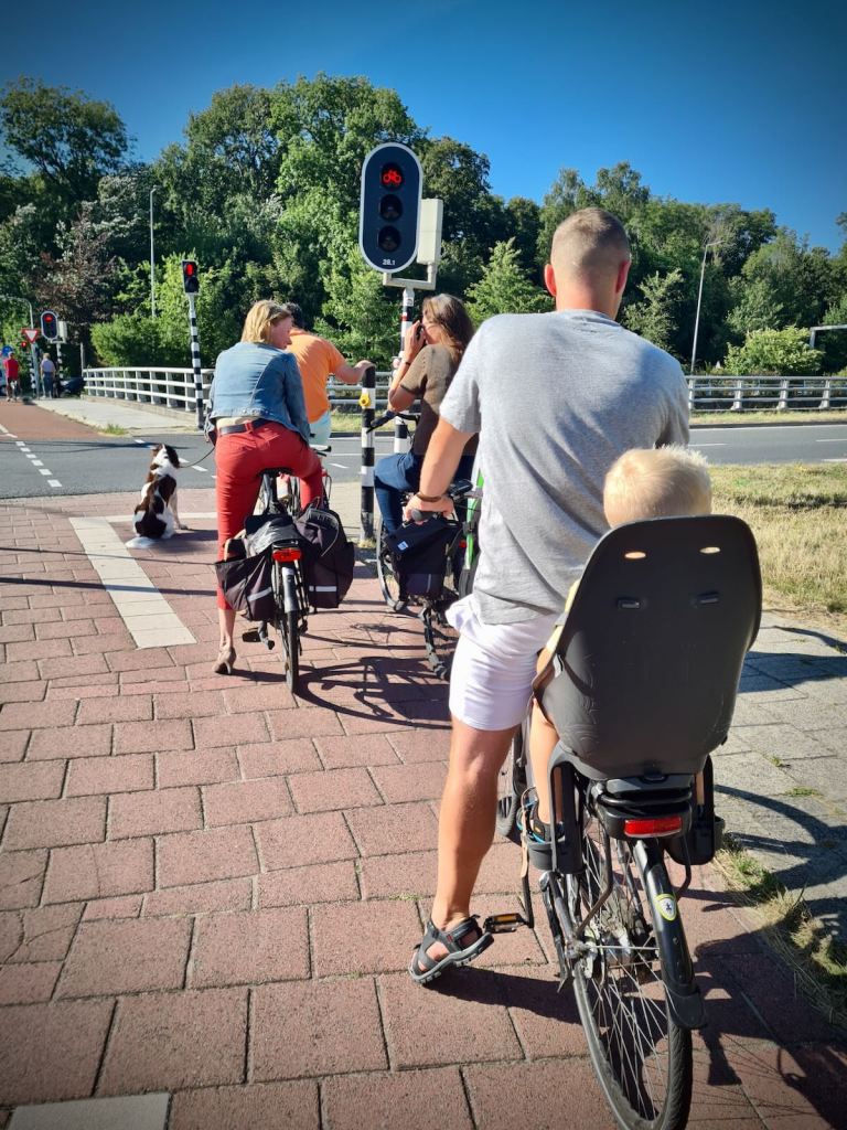 Waiting at the lights, to cross the N44