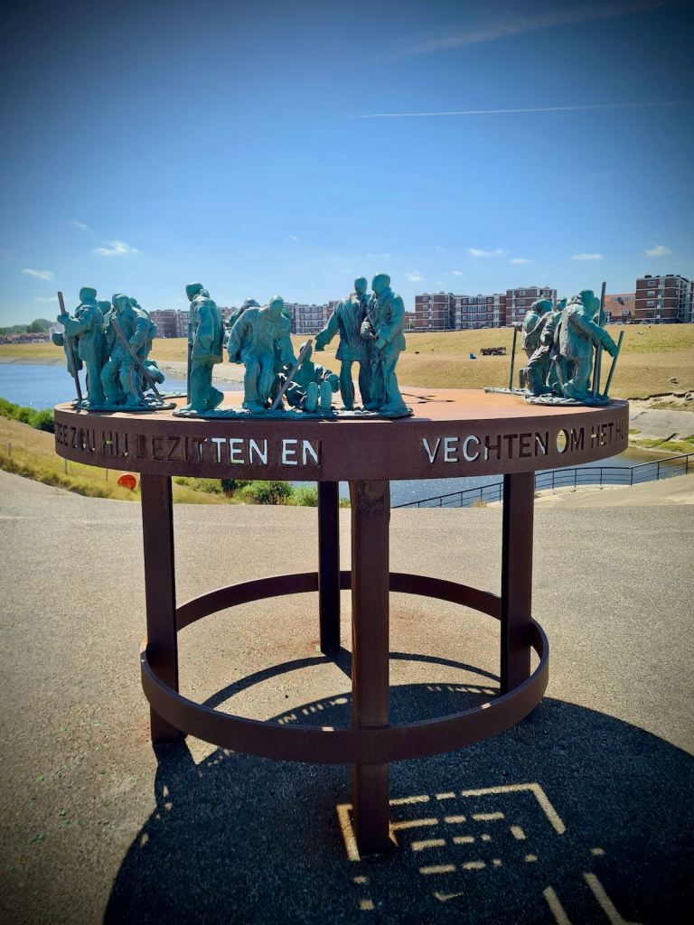 Artwork at the location of long since lost Roman fortress of Brittenburg