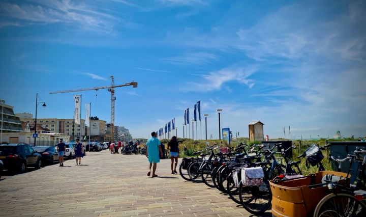 Plenty of bikes parked up at the seafront in Noordwijk