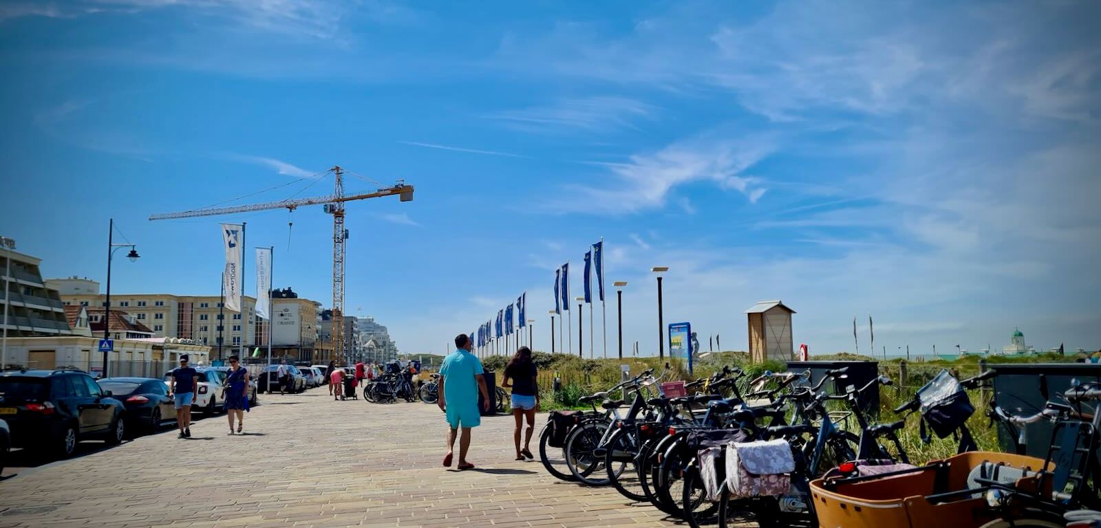 Plenty of bikes parked up at the seafront in Noordwijk