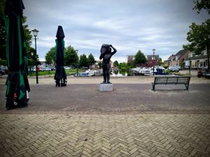 Looking across to the harbour in Wassenaar from Oostdorperweg