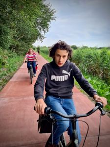 Recently installed coloured concrete surface, was previously asphalt