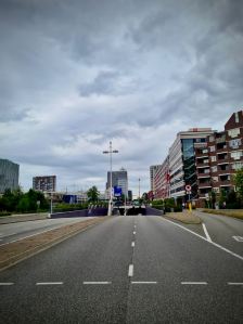 Passing the car underpass, that goes under the station entrance
