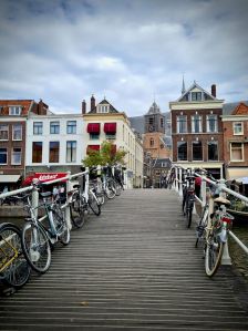 Bikes on a bridge over the Rijn