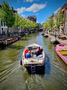 Fancy looking boat on the Oude Rijn