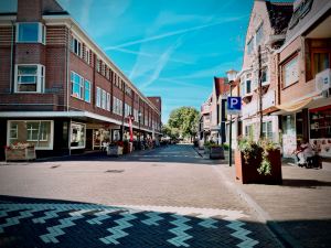 Rows of shops approaching Zaandam centre