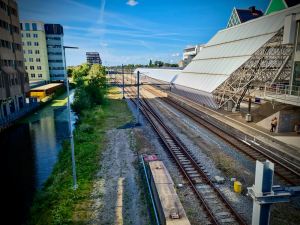 Looking down to the tracks at Zaandam station