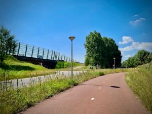 Approaching the underpass, under the A10 motorway