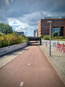 Underpass going under the Amsterdam Metro