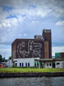Keith Haring mural at Markt Centraal