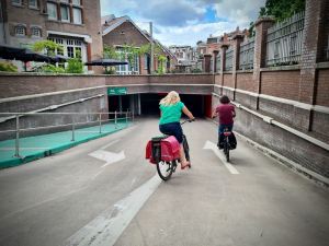 Heading to the underground parking at De Hallen Amsterdam
