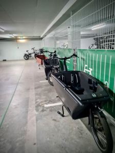 Underground cycle parking at De Hallen Amsterdam