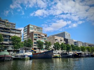 Apartments and boats on Westerdok