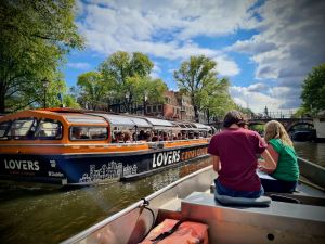 Being overtaken by a cruise boat