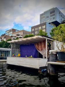 Houseboats and apartments