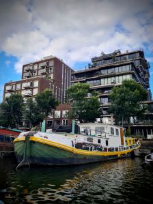 Houseboats and apartments